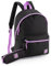 Julian Ross Zaino con Astuccio Coordinato – Impermeabile Leggero 41x31x18 cm in Poliestere – Zaino 24L Casual Donna e Ragazze – Ideale per Scuola, Viaggi e Tempo Libero – Nero e Lilla