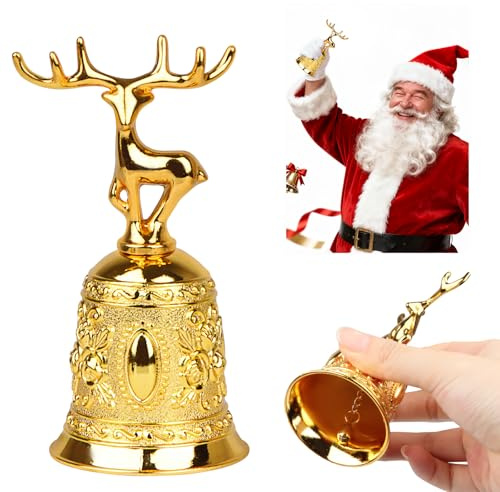 Klingel Schule Schiffsglocke Krampus Glocke Weihnachten Handglocke Groß Weihnachtsglocken Vintage Weihnachtsdeko Glöckchen Laut Glocken Gold Weihnachtsdeko Deko Weihnachten Bell Rentier