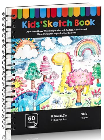 A4 Skizzenbuch mit Hardcover und Spiralbindung, 160 g/m², 120 Seiten