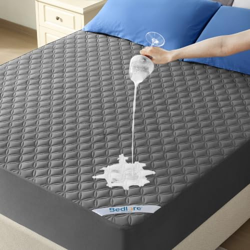 BEDLORE Matratzenschoner 140x200 cm Wasserdicht & Weich TPU(Grau) | Oeko-Tex 100, Atmungsaktiv & Geräuschlos, 360° Gummizug für Matratzen bis 30cm, Perfekte Passform