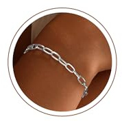 SLOONG 925 Sterlingsilber Armbänder Damen - 5MM Breit Büroklammer Silber Armbänder 925 Damen Jewelry Schmuck Geschenke für Mutter Freundin Freund(19cm)