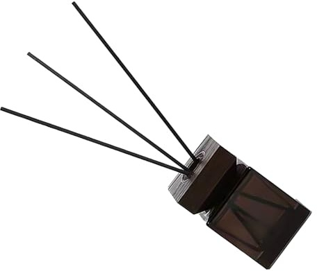 DOITOOL Refillable Aromatherapy Bottle Kit with Wooden Lid and Rattan Sticks Square Diffuser Jar for Home Fragrance and Scent Diffusers Stylish Essential Oil Container for Office Decor