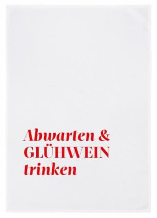 Generisch Geschirrtuch - Abwarten & Glühwein Trinken, rot