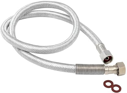 UZMAN Gastro Brauseschlauch 150cm mit Spezial-Knickschutz - 1/2 Standard Anschlüsse inkl. Dichtungen Ersatzschlauch Handbrause Duschschlauch für Küche und Gastronomie (150cm)