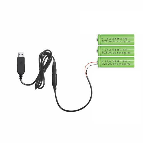 Bolwins A61 USB auf 4,5V AA Batterie Ersatzkabel, Stromkabel als Ersatz für 3x AA Batterien, Netzteil für Spielz eug, LED-Lichter, Radio, Fernbedienung, Plug & Play Stromversorgung 1m