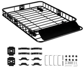 DachträGer Auto Dachgepäckträger-Ladungskorb 116.8Cm 130.5Cm Dachgepäckträger Strapazierfähig 90Kg Tragkraft Für SUV-LKW-Fahrzeuge Dachreling RelingträGer(51 inches)
