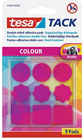 tesa Tack Klebepunkte, pink, 9 Pads, 59406-00000-00