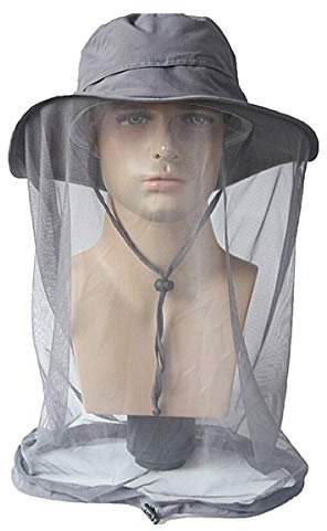 Unisexe Chapeau de Soleil Homme Femme 360° Protection Solaire Anti-UV Casquette Visière avec Moustiquaire Anti-insectes/moustique Sun Hat pour Camping Randonnée Pêche Escalade Cyclisme Moto Vélo