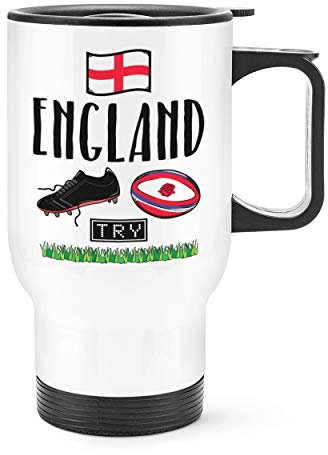Rugby England Travel Mug Cup with Handle
