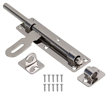 Yibuy 6.31 Long Door Latch StaInless Steel Barrel Bolt Security Lock Padlock Clasp Hole Distance 123x105x52.5x20.5mm 8 Inches