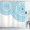 ABAKUHAUS Mandala Duschvorhang, Hochzeits-Einladung Spitze, Stoffliches Gewebe Badezimmerdekorationsset mit Haken, 175 x 240 cm, Himmelblau Hellblau