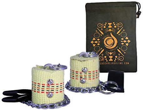 JD Fire Poi pour débutant 50 mm – Kit de base Fire Poi – Comprend un sac de jonglage en cascade