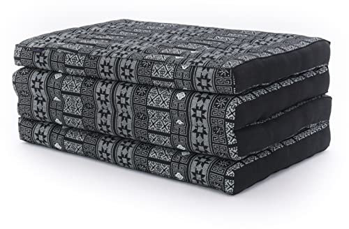 Leewadee Klappmatratze Gästebett Klappbar Auto Matratze Gästematratze Klappbar Faltbare Matratze, Kapok, 200 x 70 cm, Schwarz