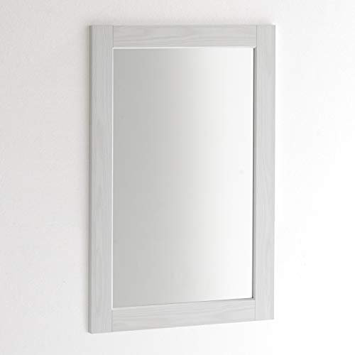 ARHome Specchiera Parete Modern, 90 x 60, Bianco Frassinato, Specchio Parete Muro, Made in Italy