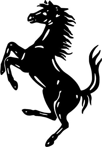 AWS Sticker Cavallino Rampante adesivo in Vinile prespaziato 6 colori a scelta auto moto Adesivi impermeabili Vinile prespaziato senza sfondo (nero, 10 x 7 cm)
