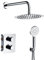 Ibergrif M21710 Ducha Empotrada Tormostatica, Columna Ducha Empotrada, Set de Ducha Rain Shower con Tormostatica Tres, Reciador, Alcachofa, Columna Ducha Termostatica Cromo, Platalata