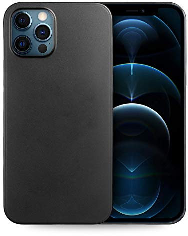 doupi UltraSlim Case for iPhone 12 Pro Max (6.7 inch), Ultra Thin Fine Mat Feather Light Skin Protective Cover, Black