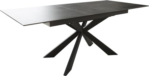 DELIFE Esszimmertisch Daven Grau Keramik 160/200x90x76cm ausziehbar