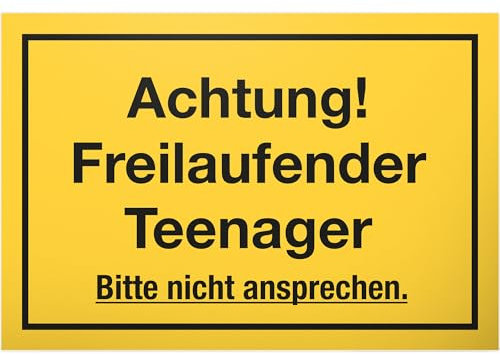 DankeDir! Freilaufender Teenager - Schild - Tür Deko Zimmer Deko Jugendliche Geschenk Idee Dekoration Geburtstag - Jungen & Mädchen Türschild Spruch Geschenkidee Jugendzimmer Zimmer