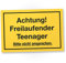 DankeDir! Freilaufender Teenager - Schild - Tür Deko Zimmer Deko Jugendliche Geschenk Idee Dekoration Geburtstag - Jungen & Mädchen Türschild Spruch Geschenkidee Jugendzimmer Zimmer
