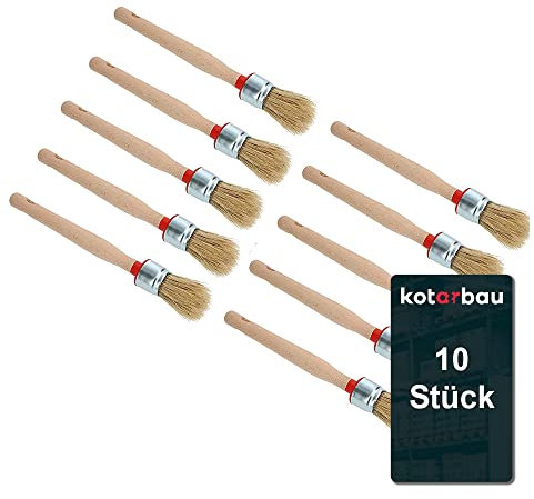 KOTARBAU® Lot de 10 pinceaux ronds de 25 mm pour travaux de rénovation