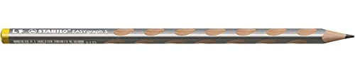 STABILO - Schmaler Dreikant-Bleistift für Linkshänder - EASYgraph S Metallic in Silber - Einzelstift - Härtegrad HB
