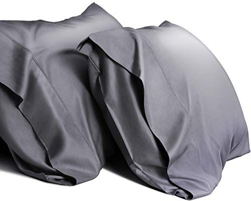 WishSmile Kissenbezüge in King-Size, kühlend, haar- und hautfreundlich, Dunkelgrau, 50,8 x 91,4 cm, 2 Stück