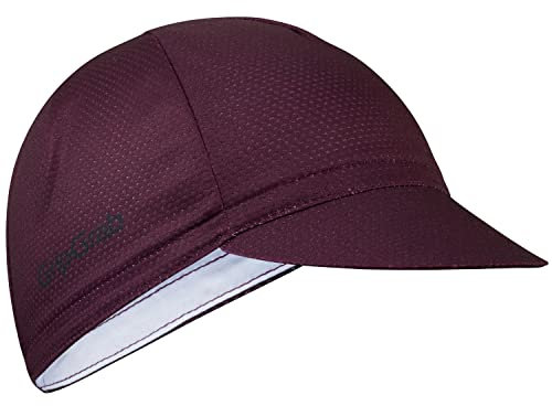 GripGrab Lightweight Summer Cycling Cap UV-Protection Under-Helmet Visor Mesh Hat Thin Breathable SPF Bicycle Headwear Dark Red
