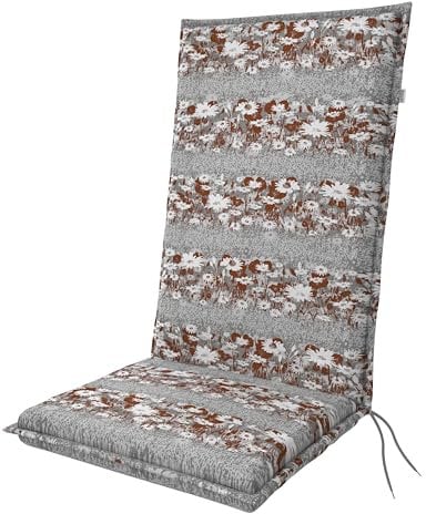 Doppler / Hochlehner Motion XL/Gartenstuhlauflage/Hochlehner/Blumen Grau/ca. 122 x 52 x 8 cm
