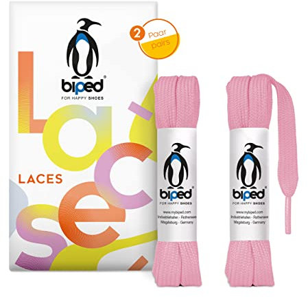 biped LACETS 2 paires de lacets plats en polyester, largeur 10 mm - lacets pour baskets et chaussures de sport - indéchirable et lavable z2913(#11 baby pink,75 cm)