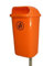 Bauer Abfallbehälter, Papierkorb mit Regenhaube, Volumen: 50 L, Orange, H x B x T: 740 x 430 x 340 mm, Mülleimer zur Montage an Pfählen, Masten und Wänden