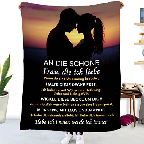 Tospass Kuscheldecke Personalisierte Decke Zwischen Paaren Decke Flanell Briefdecke Positiv Ermutigen Nachricht Brief Decke Tv-Decken Geschenk Hochzeitstag Valentinstag Geburtstag 150x200 cm