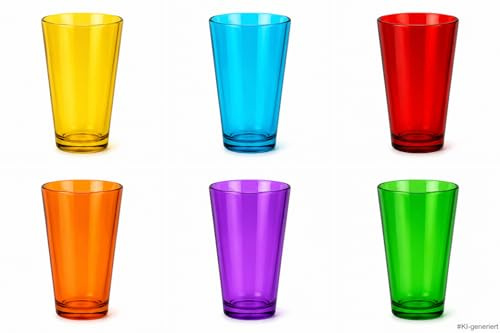 LAV - Farbiges 6er Gläser Set á 320ml – Cocktailgläser –Trinkgläser – Wassergläser – „Coral HERA“ Modernes Design