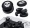 PlayRealm Lot de 2 rallonges de joystick et coque en silicone pour manette de PS5 et PS4 Blanc fantôme