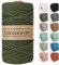 Likeecords Makramee Garn 4mm x 100m,Natürliches Baumwollschnur, Makramee-Seil, Bunte Bastelkordel aus Baumwolle für Taschen, Wandbehänge, Pflanzenaufhänger (Militärgrün)