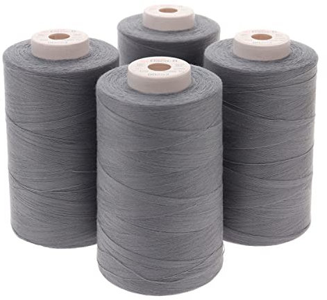 SEWFIL Dacor 120 - Confezione da 4 bobine di filo da cucito in poliestere, 4 coni x 5.000 metri) 0253 - Grigio di Payne