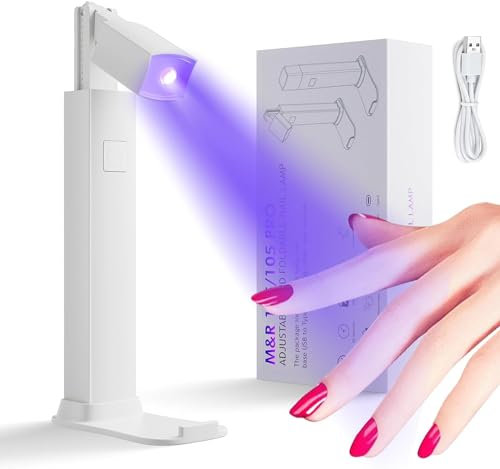 Mini LED Nail lamp,Portable Nail Dryer Light,Adjustable and Foldable Nail Lamp,Handheld Rechargeable UV Nail Lamp for Girls Gel Nails Creative Nail Art,USB Nail Flashlight for Single Finger