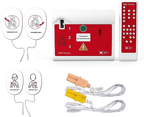 AED-Trainer für Erste-Hilfe-Ausbildung, CPR-Übungsgerät, Englische & Französische Sprachanweisungen, Fernbedienung, 10 Szenarien (XFT-120C)
