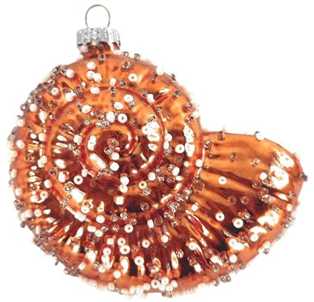 Muschel Kupfer orange Weihnachtsbaumkugel Glas Christbaumschmuck Weihnachten