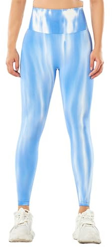 SANSIWU Yoga-Hose für Damen, Farbverlauf, Hüftlifting, hohe Taille, Workout-Leggings, Bauchkontrolle, Stretchstrumpfhose für Sport, Laufen, Activewear, B-sky blue, L