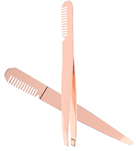 DOITOOL 2pcs Tweezer Eyelash Beauty Handheld Eyebrow Hair Accessories Lash Remover Make up Removers Lash Glue Remover Eyebrow Comb Man Stainless Steel Fake Eyelashes Tool