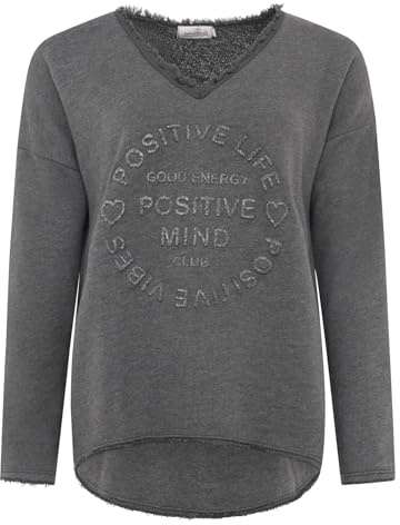 Zwillingsherz Sweatshirt Positiv für Damen Frauen – Hochwertiger Baumwoll Pullover Hoodie Pulli Langarm kuschelig weich Langarmshirt Oversized Sommer