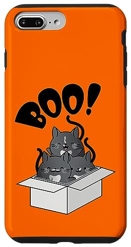 Hülle für iPhone 7 Plus/8 Plus Boo! Halloween Schwarze Katzen