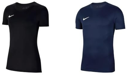 Nike Damen W Nk Df Park Vii JSY T-Shirt, Black/White, S EU & Herren M Nk Dry Park Vii JSY T Shirt, Blu_Bianco, S EU