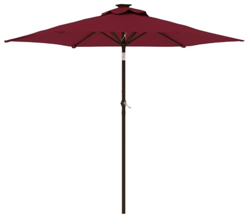 vidaXL Sonnenschirm mit Stahlmast Weinrot 225x225x212 cm