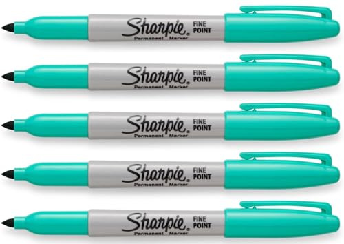 Sharpie Grüne Permanentmarker, feine Spitze, 5 Stück (Farbe: Aquagrün)