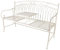 Dibor 3 Seater Garden Bench with Fold Out Table Ivory White Vintage Style Garden Sofa Patio Set Love Seat Patio Balcony Lawn Decking Furniture