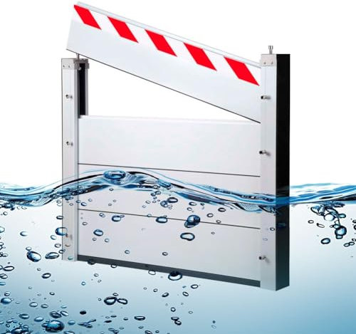 HXQSL Porte De Garage Barrières Anti-inondation Réutilisables Barrière Anti-inondation Pour Porte Extérieure De Conception De Module D'unité Barrières De Crue En Métal (240x20cm)