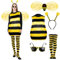 viallolipa Damen Bienenkostüm Erwachsene, Biene Kostüm mit Haarreif, Brille, Flügel & Beinärmel für Cosplay, Karneval, Fasching, Halloween