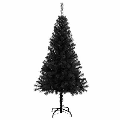 Albero di Natale artificiale con supporto, nero, 150 cm, PVC, 321000